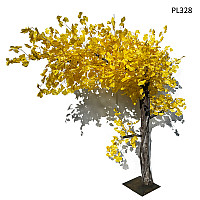 Извито изкуствено есенно дърво за декор 2м жълт – PL328